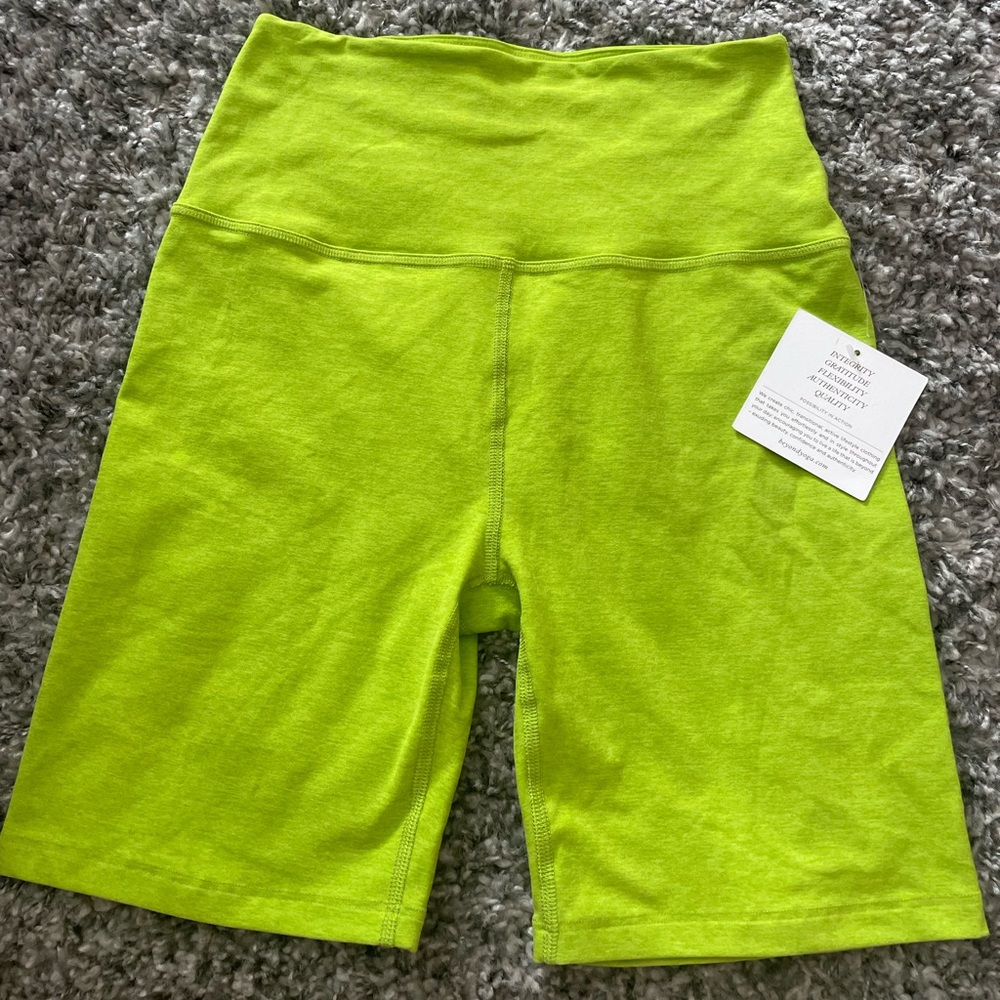 Beyond Yoga Neon Green biker shorts